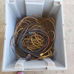 Tote Containing Heavy Duty Extension Cords