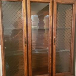 Lighted 2 Piece Curio Cabinet with Glass Shelves
