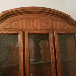 Lighted 2 Piece Curio Cabinet with Glass Shelves