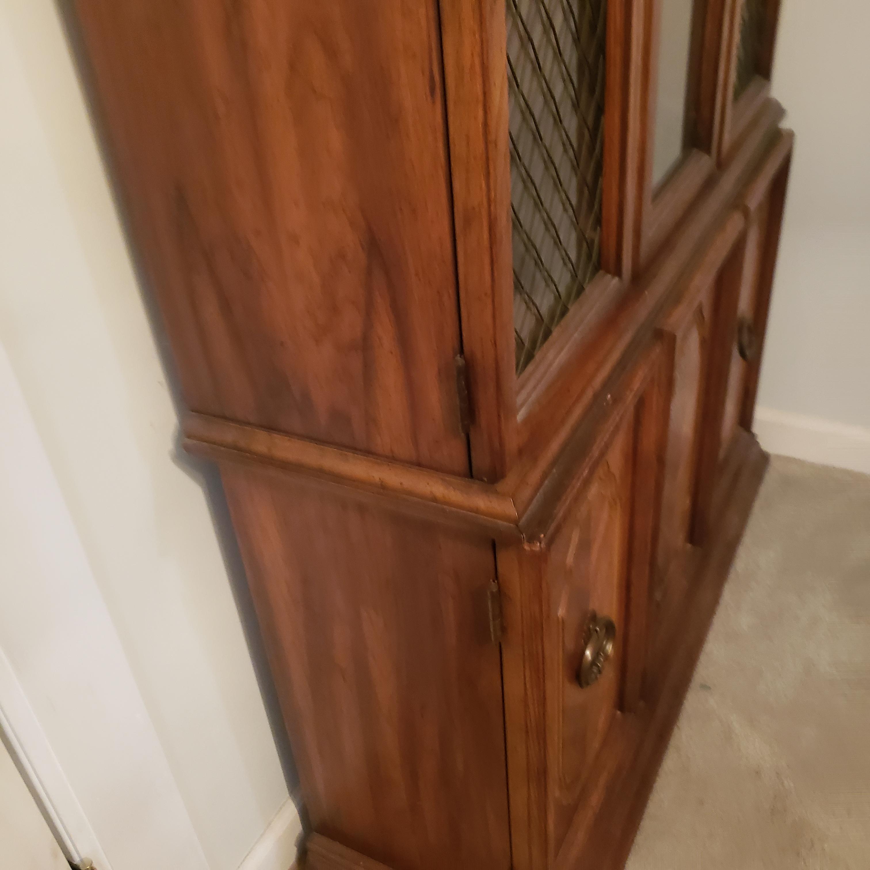 Lighted 2 Piece Curio Cabinet with Glass Shelves