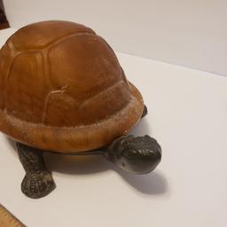 Cast Iron and Glass Turtle Lamp