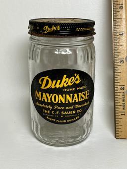 Vintage Duke’s Mayonnaise 8 oz. Jar with Original Lid