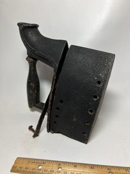 Antique Iron with Wooden Handle - Cast Iron