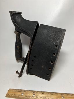 Antique Iron with Wooden Handle - Cast Iron