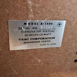 Vintage TEAC Reel to Reel Model A-1500 - No Cord