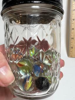 Lot of Marbles in Elephant Jar