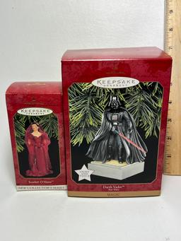 Pair of Hallmark Keepsake "Scarlett O'Hara & Darth Vadar" Ornaments