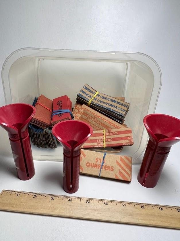 Lot of Coin Rollers & Sleeves
