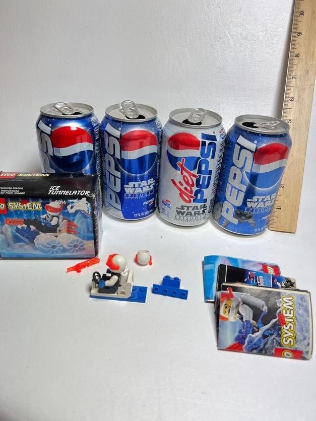 Lot of Star Wars Episode I Pepsi Cans & Lego Guy (not complete)