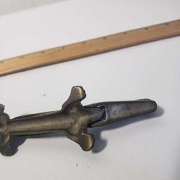 Vintage Brass Alligator Nutcracker