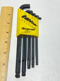 SNAP-ON AWBS13 13 Piece SAE L-Shaped Stubby Ball Hex Wrench Set