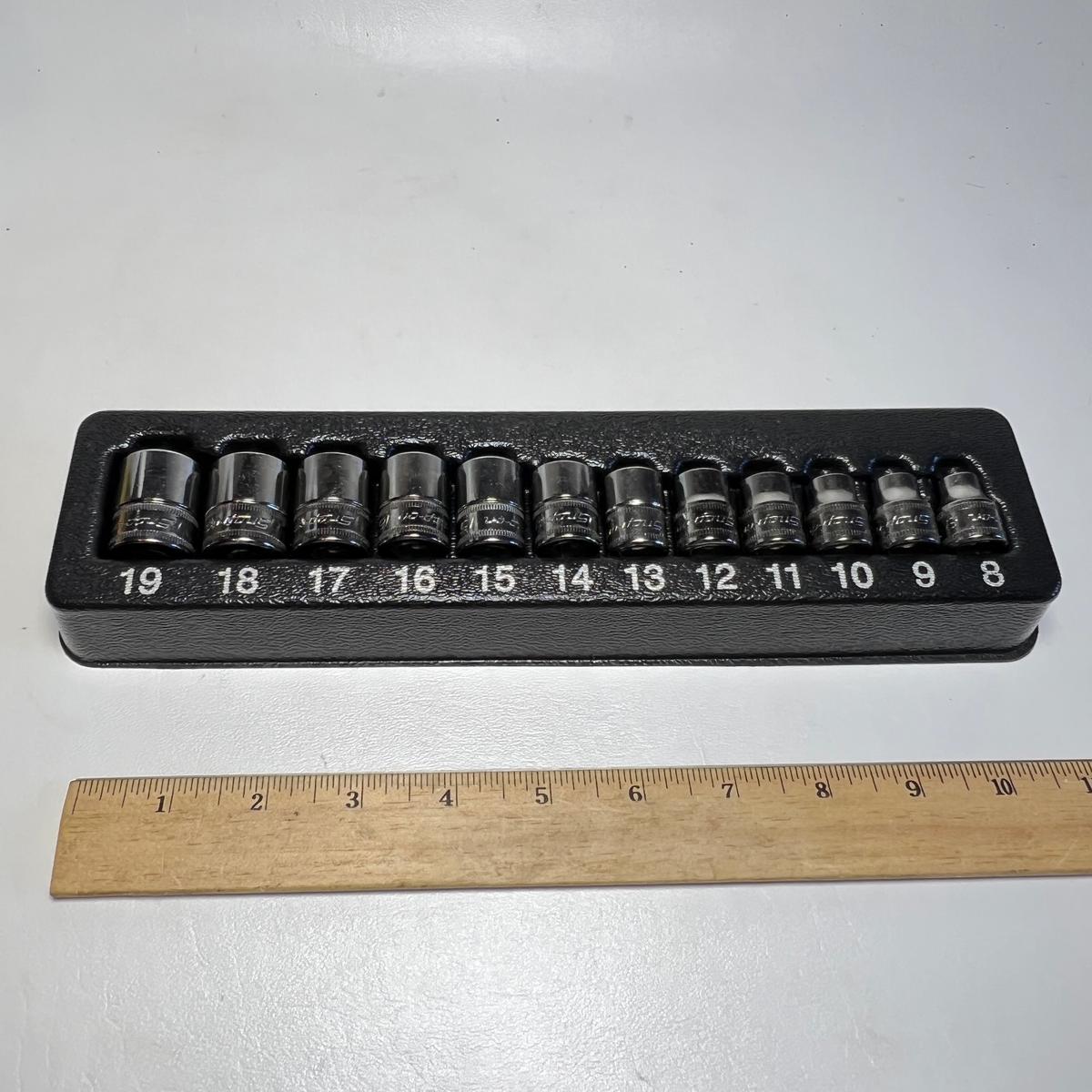 SNAP-ON 12pc Shallow Metric 3/8" Drive Socket Set 8mm-19mm