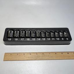 SNAP-ON 12pc Shallow Metric 3/8" Drive Socket Set 8mm-19mm