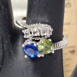 10K White Gold Ring Marked 10K PC, Size 6.5