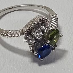 10K White Gold Ring Marked 10K PC, Size 6.5