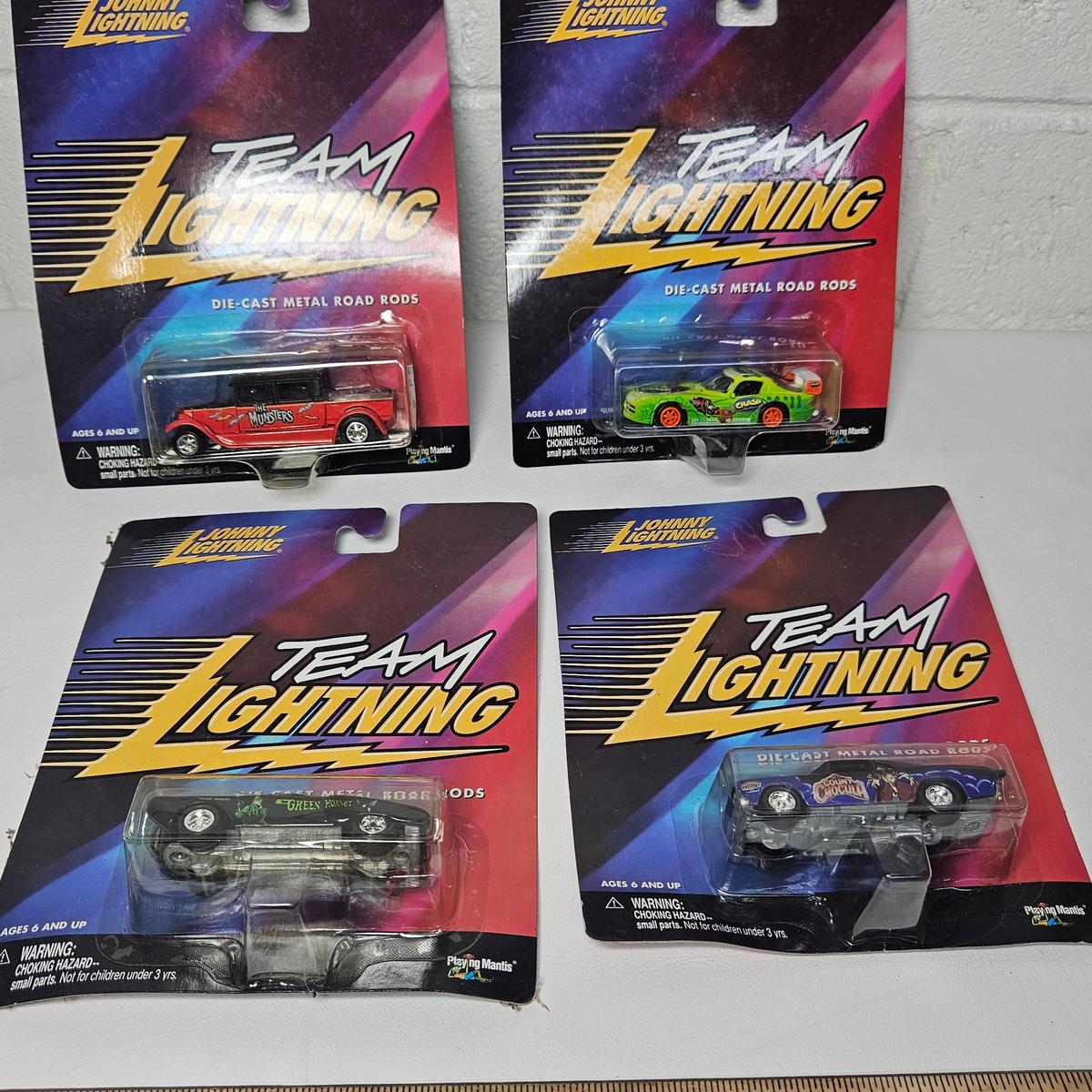 Lot of 4 Johnny Lightning Assorted Die Cast Road Rods in Original Packages