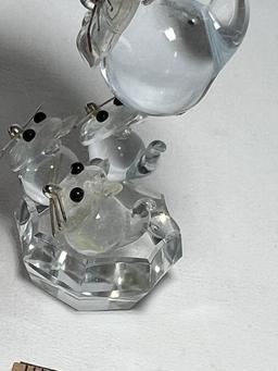 Adorable Crystal Cat Family Figurine