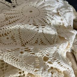 Large Lot of Doilies & Tablecloths