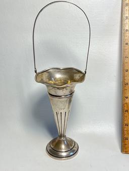 Tall Sterling Silver Basket with Weighted Base