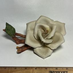 Large White Rose Porcleain Figurine