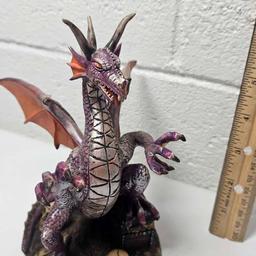 Medieval Legends Purple Dragon Resin Sculpture