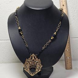 Renaissance Style Handmade Necklace with Matching Earrings