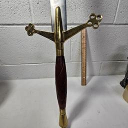 Stainless Pakistan Sword with Brass and Wood Handle