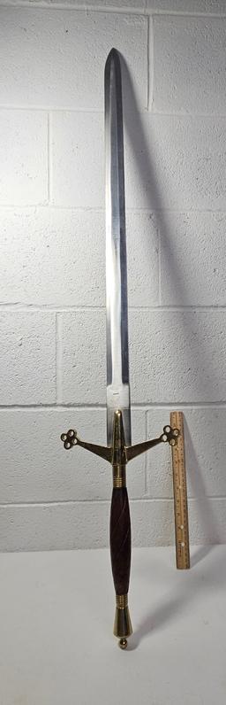 Stainless Pakistan Sword with Brass and Wood Handle