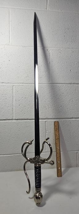 Replica Medieval Warrior Rapier Sword with Ornate Scabbard
