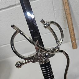 Replica Medieval Warrior Rapier Sword with Ornate Scabbard