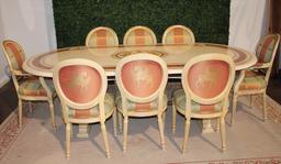 Marble topped dining table & chairs