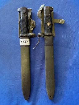 2-WW2 Spanish Bolo Blade Bayonet & Scabbard
