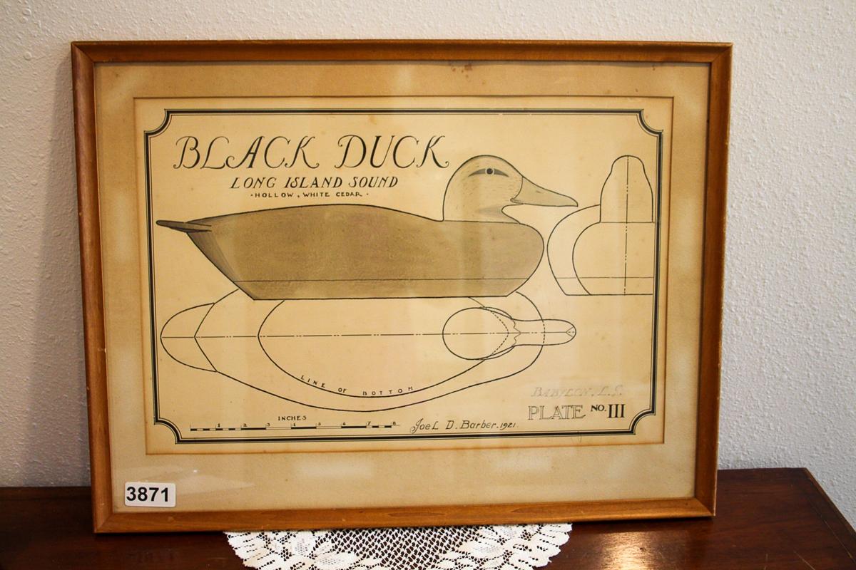 Decoy duck print by Joel Barber