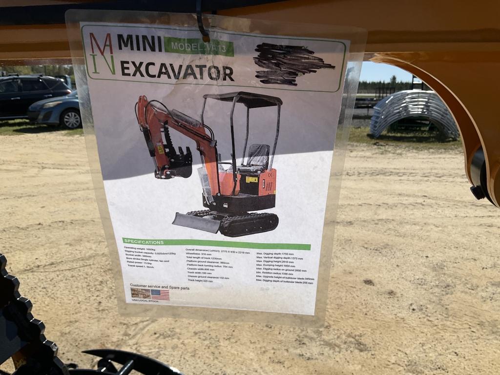 (169)UNUSED MIVA VA13 MINI EXCAVATOR