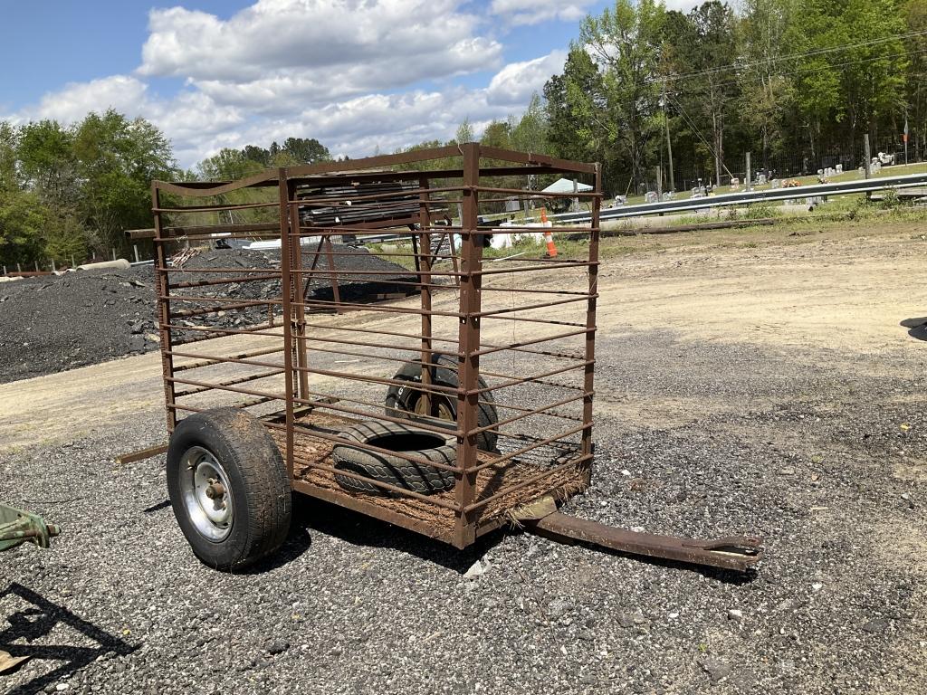 (1030)REBAR LIVESTOCK TRAILER - NO TITLE