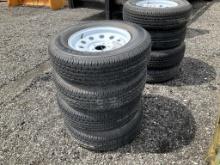 (4)205/75R15 RADIAL TIRES/RIMS - 5 LUG