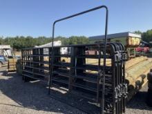 (10)16' CORRAL PANELS W/ 6' WALK THRU (BLACK)