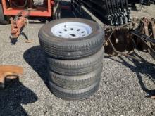 (4)205/75R15 RADIAL TIRES/RIMS - 5 LUG