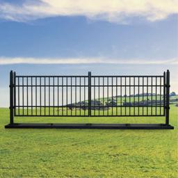 (686)UNUSED 20' IRON FARM ENTRY GATE W/ FRAME