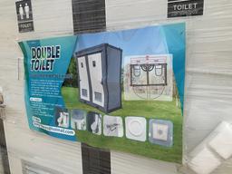 (1086)UNUSED PORTABLE TWO STALL TOILET