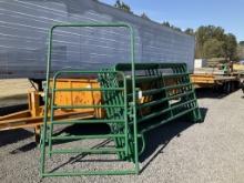 (10)10' CORRAL PANELS W/ 4' WALK THRU-GREEN(A)