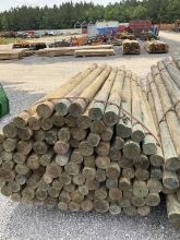 BUNDLE OF 100 - 3" X 7' ROUND WOOD POST(A)