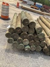 BUNDLE OF 25 - 7" X 8' ROUND WOOD POST(A)