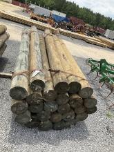 BUNDLE OF 25 - 7" X 8' ROUND WOOD POST(A)