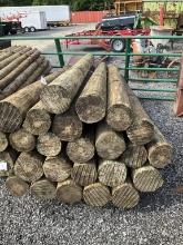 BUNDLE OF 25 - 7" X 8' ROUND WOOD POST(A)