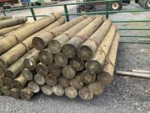 BUNDLE OF 25 - 7" X 8' ROUND WOOD POST(A)