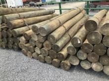 BUNDLE OF 25 - 7" X 8' ROUND WOOD POST(A)