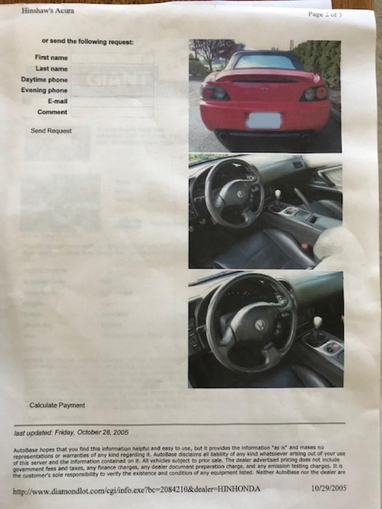 2001 Honda S2000 Convertible