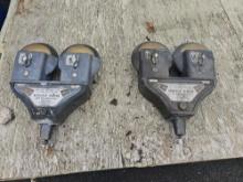 Two Vintage Parking Meters