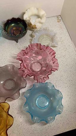 Some Fenton and some carnival glass bowls